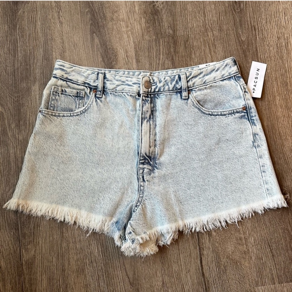PACSUN High Rise Festival Blue Dreams Jean Shorts